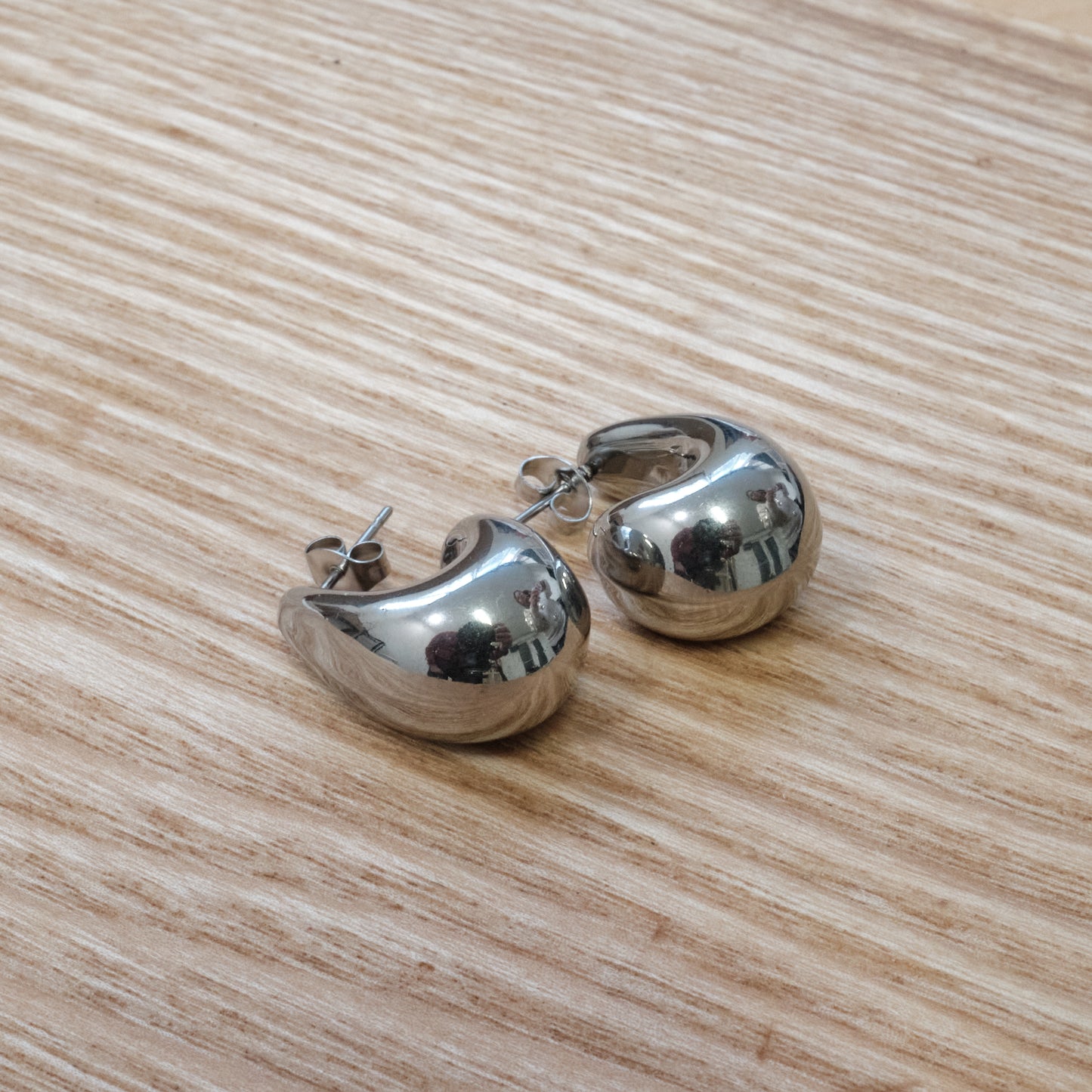 Stainless Steel Hollow Teardrop Earrings (SKU 223)