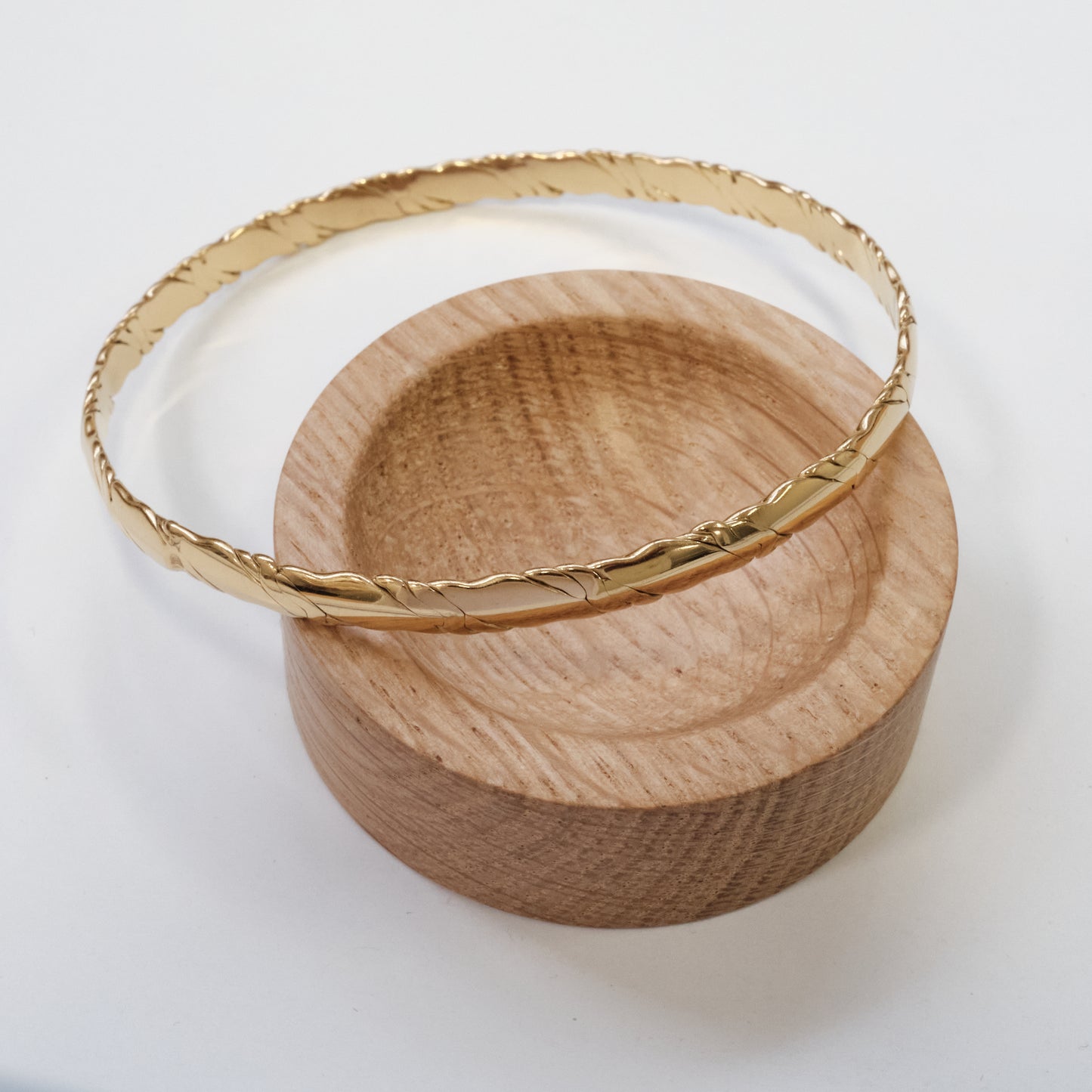 Stainless Steel Bangle 18k Gold Plated Engraved Design, 304L