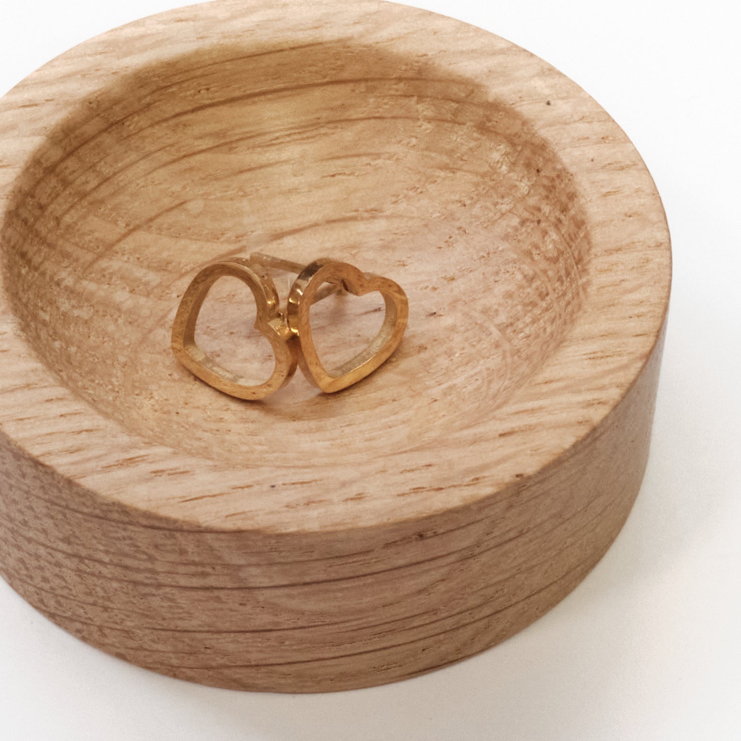 Gold-Tone Stainless Steel Heart Stud Earrings SKU: 133)