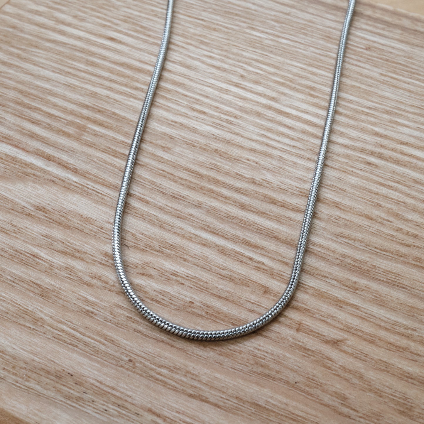 Stainless Steel Silver Snake Chain Necklace(SKU: 183)