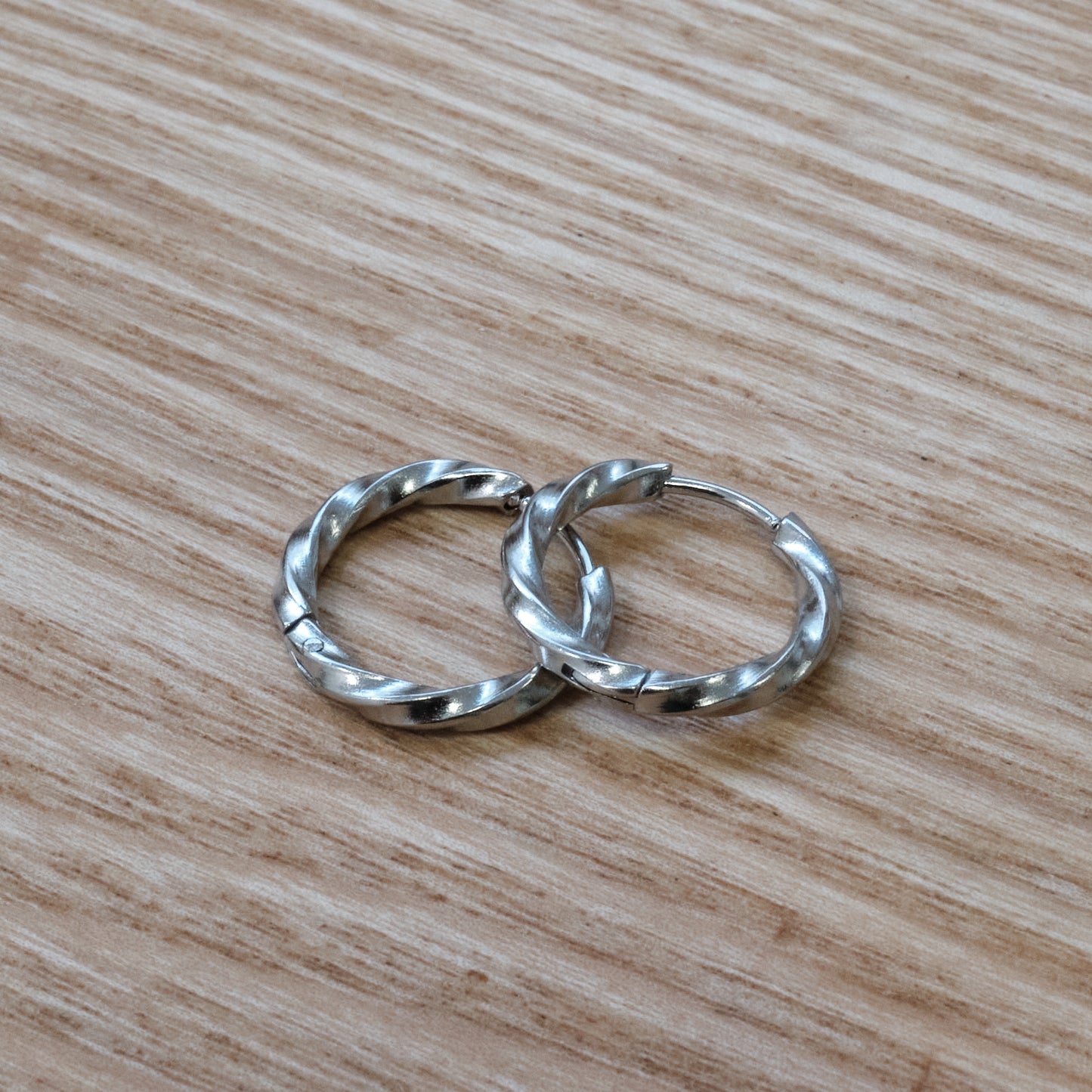 316L Stainless Steel Twisted Hoop Earrings (SKU: 225)